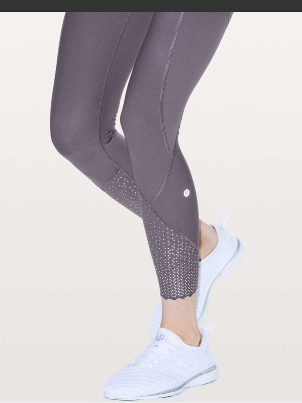 Lululemon Tight Stuff Tight II Moonphase Gray Scalloped Reflective Size 10